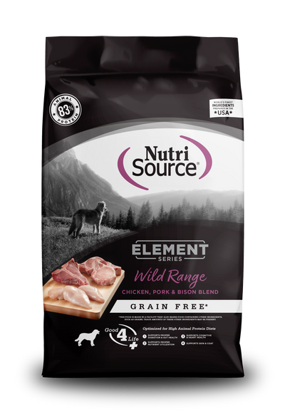 NutriSource Element Series Grain Free Dry Dog Food Wild Range 12 lb 073893300311