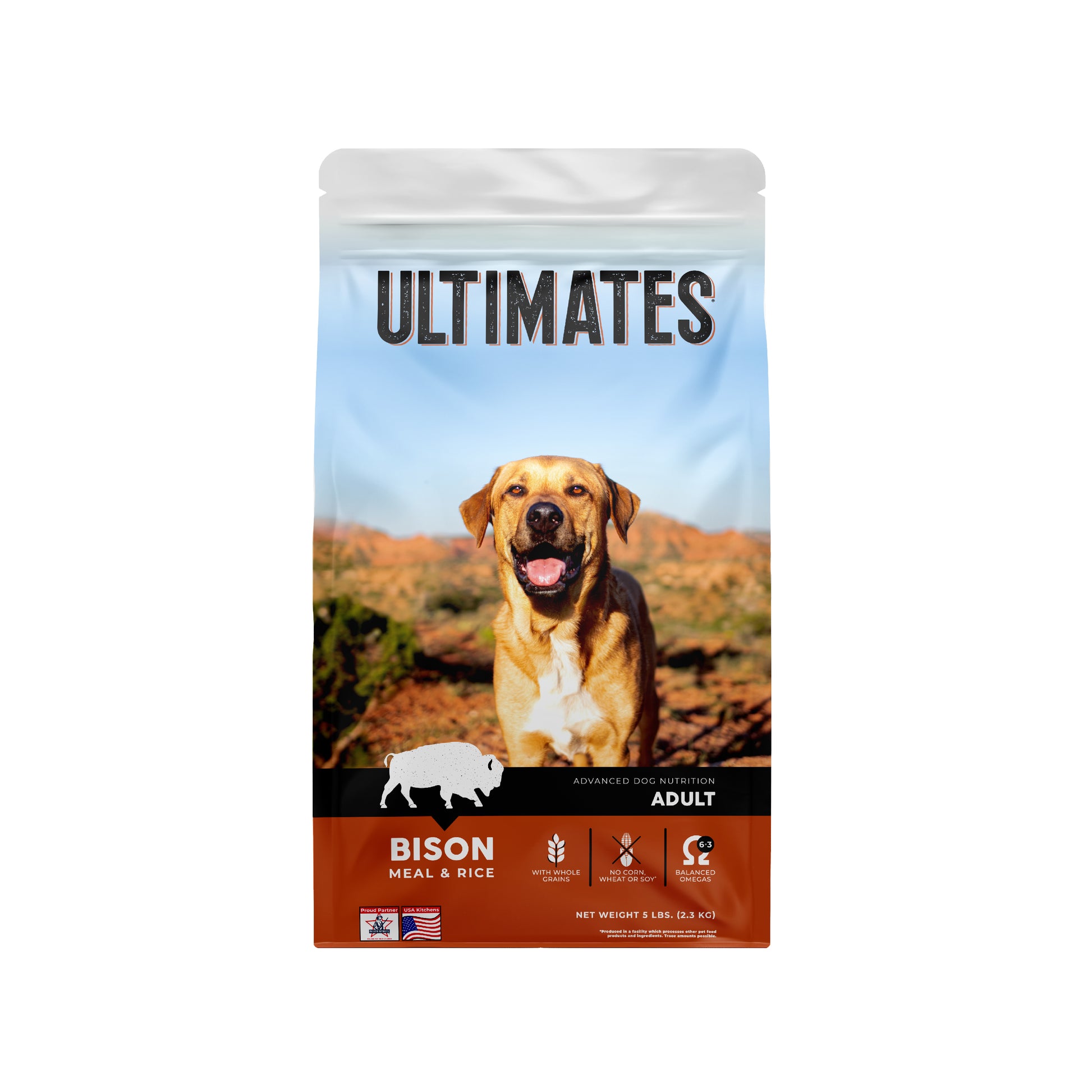 Ultimates Dry Dog Food Bison & Rice 5 lb 034846596274