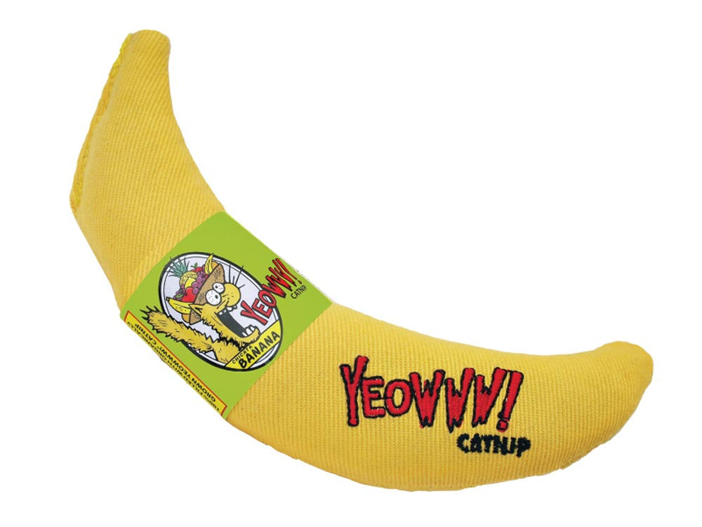 Yeowww! Banana Catnip Cat Toy Yellow 7 in
