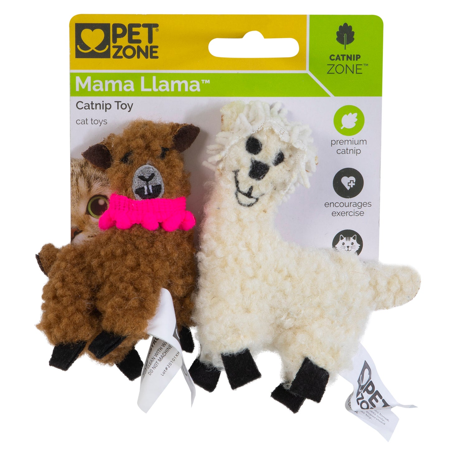 Pet Zone Products Mama Llama Cat Toy Brown 2 pk 780824148828