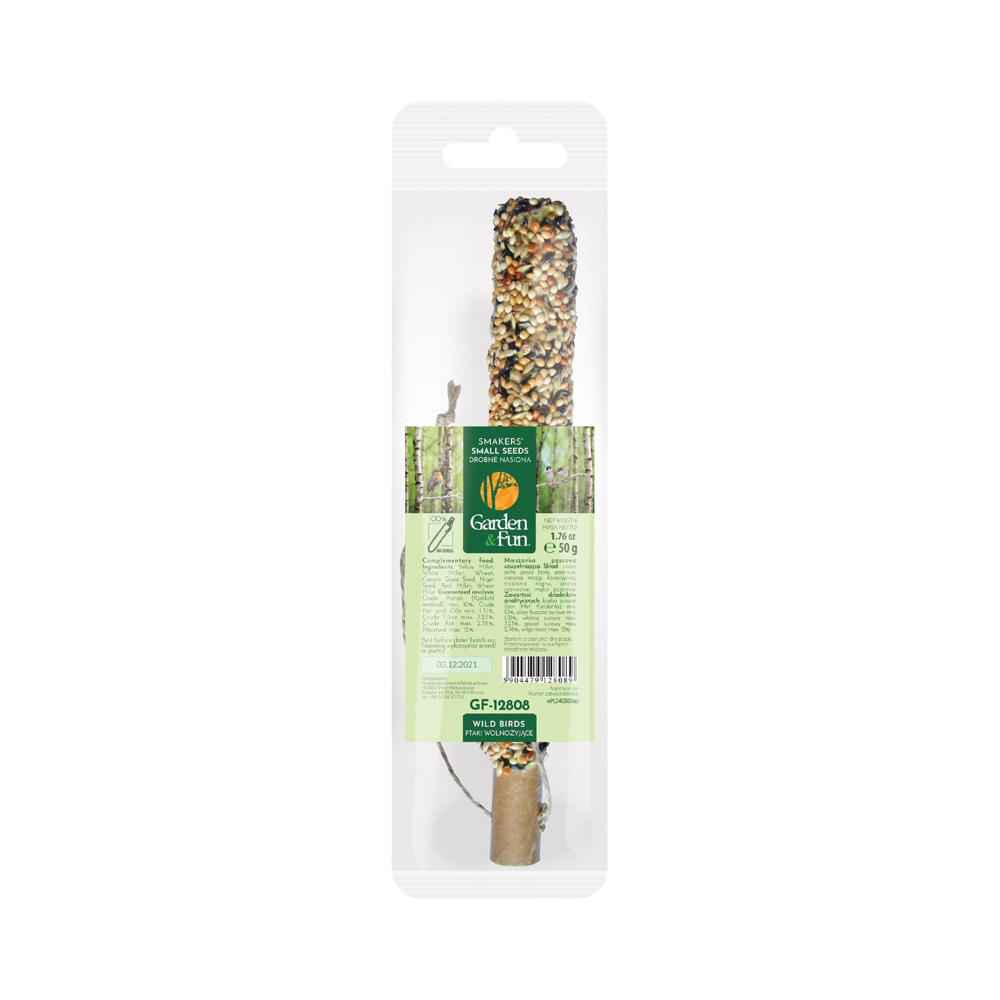 A & E Cages Smakers Garden & Fun Small Seed Food Stick for Wild Birds 20ea/1.76 oz 644472009521