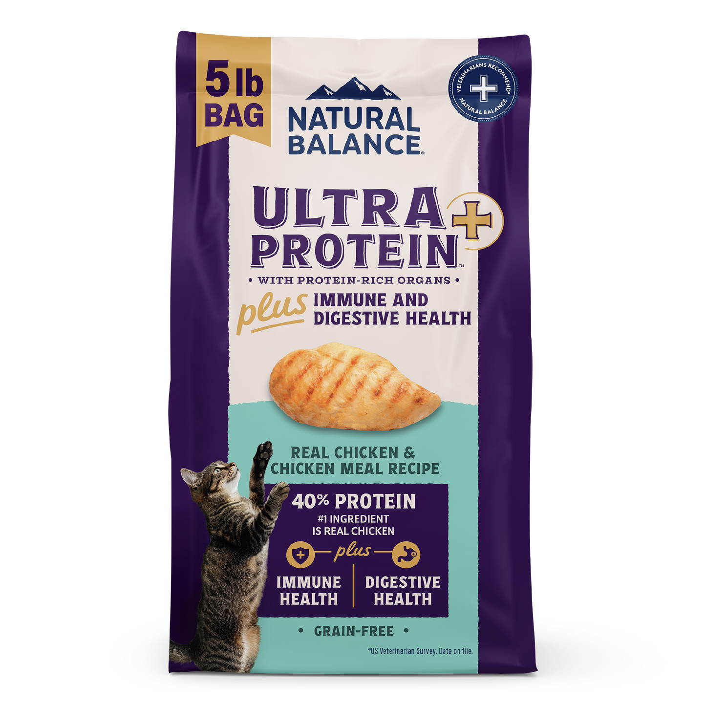 Natural Balance Pet Foods Ultra Protein Plus Immune & Digestive Health Dry Cat Food Chicken 5 lb 723633006927