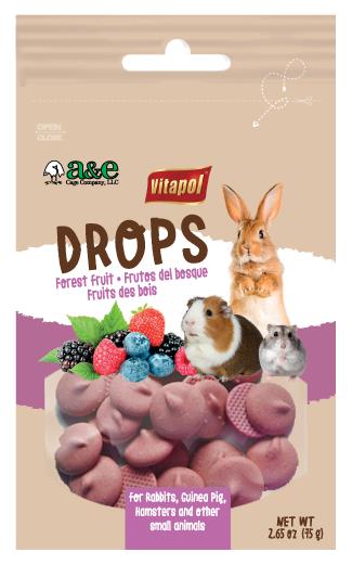 A & E Cages Vitapol Drops Small Animal Treats Forest Fruit 2.65 oz 644472991536