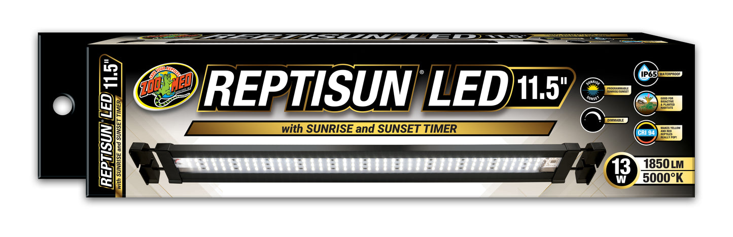 Zoo Med Reptisun LED w/Sunrise & Sunset Timer Terrarium Hood 11.5 in, 13 W 097612320909