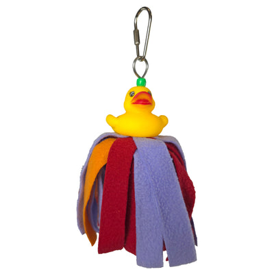A & E Cages Happy Beaks Fuzzy Duck Comforty Bird Toy 644472992014