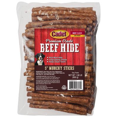 Cadet Premium Grade Munchy Beef Hide Sticks Beef 5 in (100 ct) 768303008955