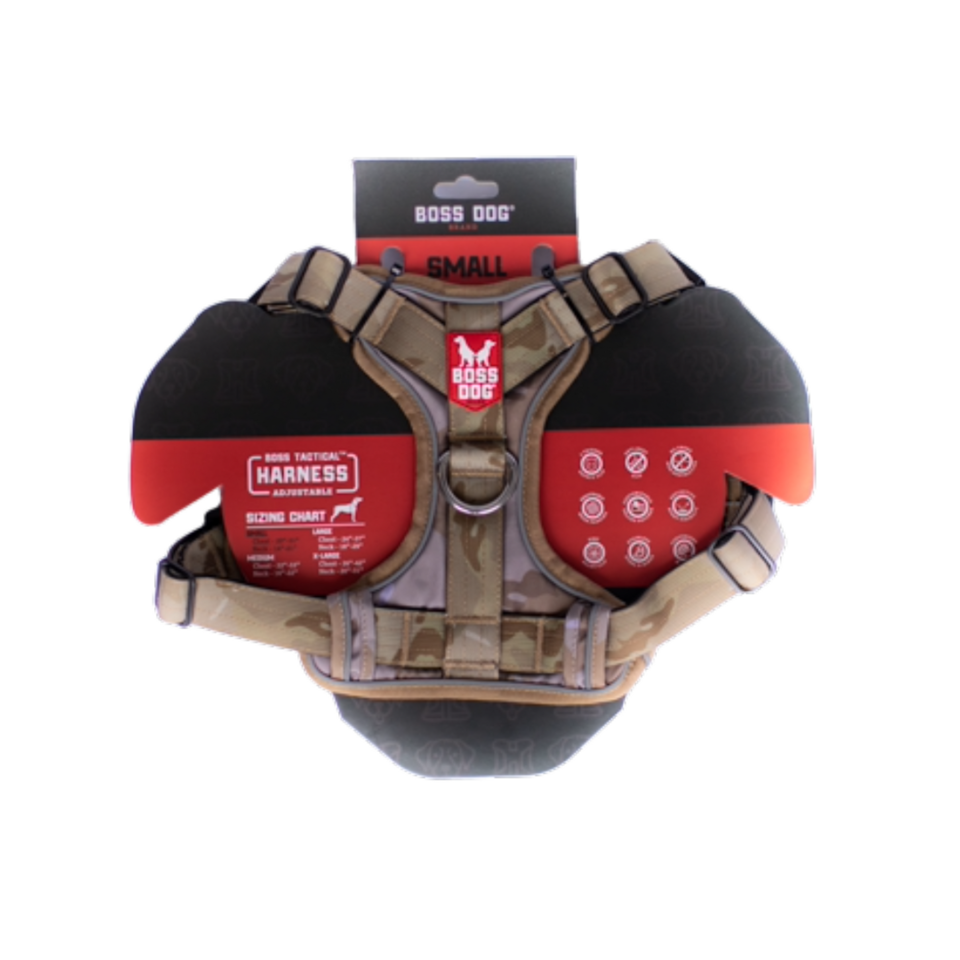 Boss Dog Tactical Dog Harness Tan Camo Small 850030579522