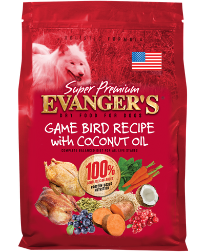 Evanger's Super Premium Dry Dog Food Gamebird w/Coconut Oil 4.4 lb 077627401565