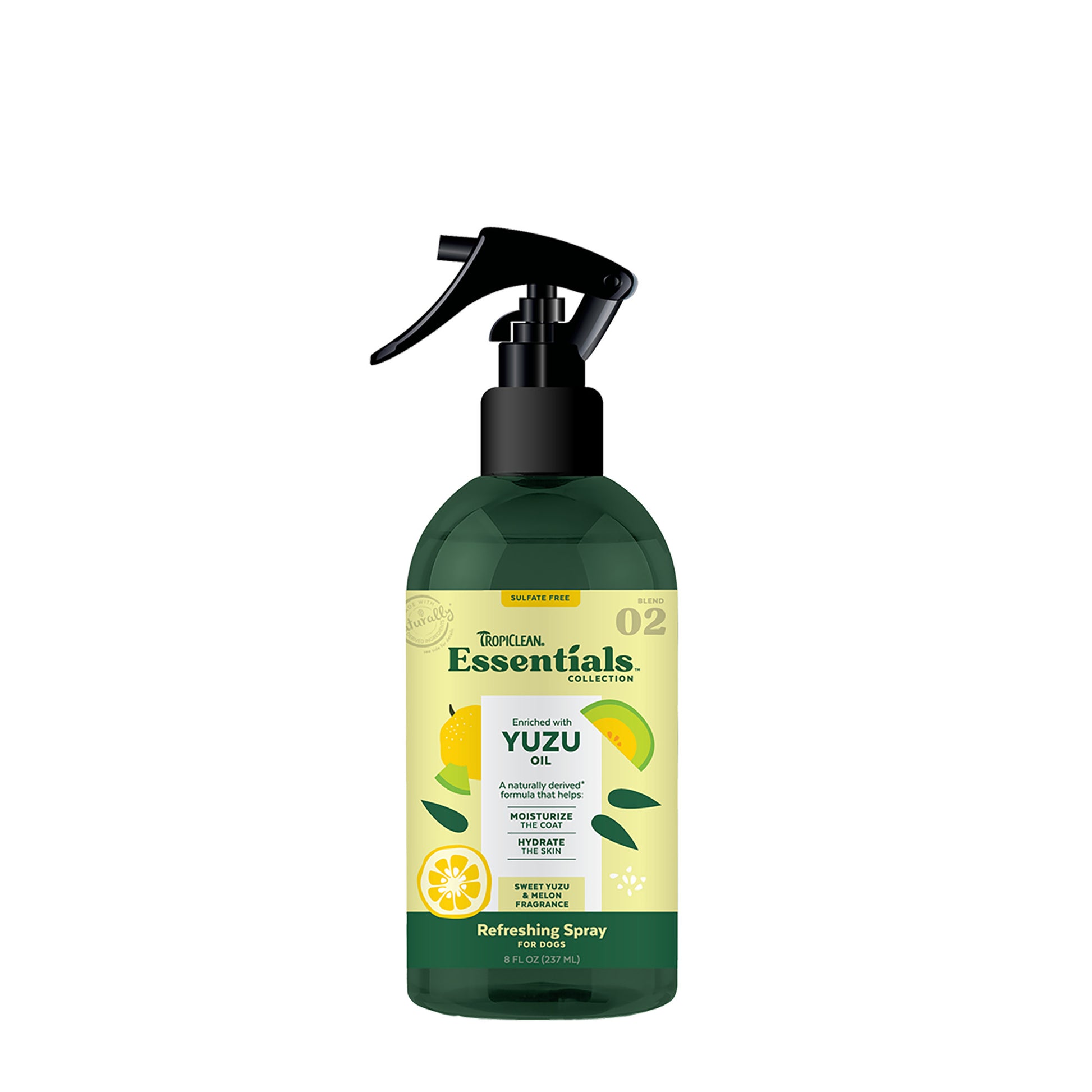 TropiClean Essentials Yuzu Fruit Deodorizing Spray 8 oz 645095004221