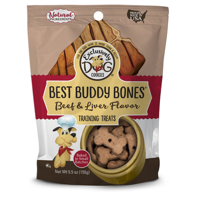 Exclusively Pet Best Buddy Bones Beef and Liver Flavor Dog Treats Beef & Liver 5.5 oz 767451450005