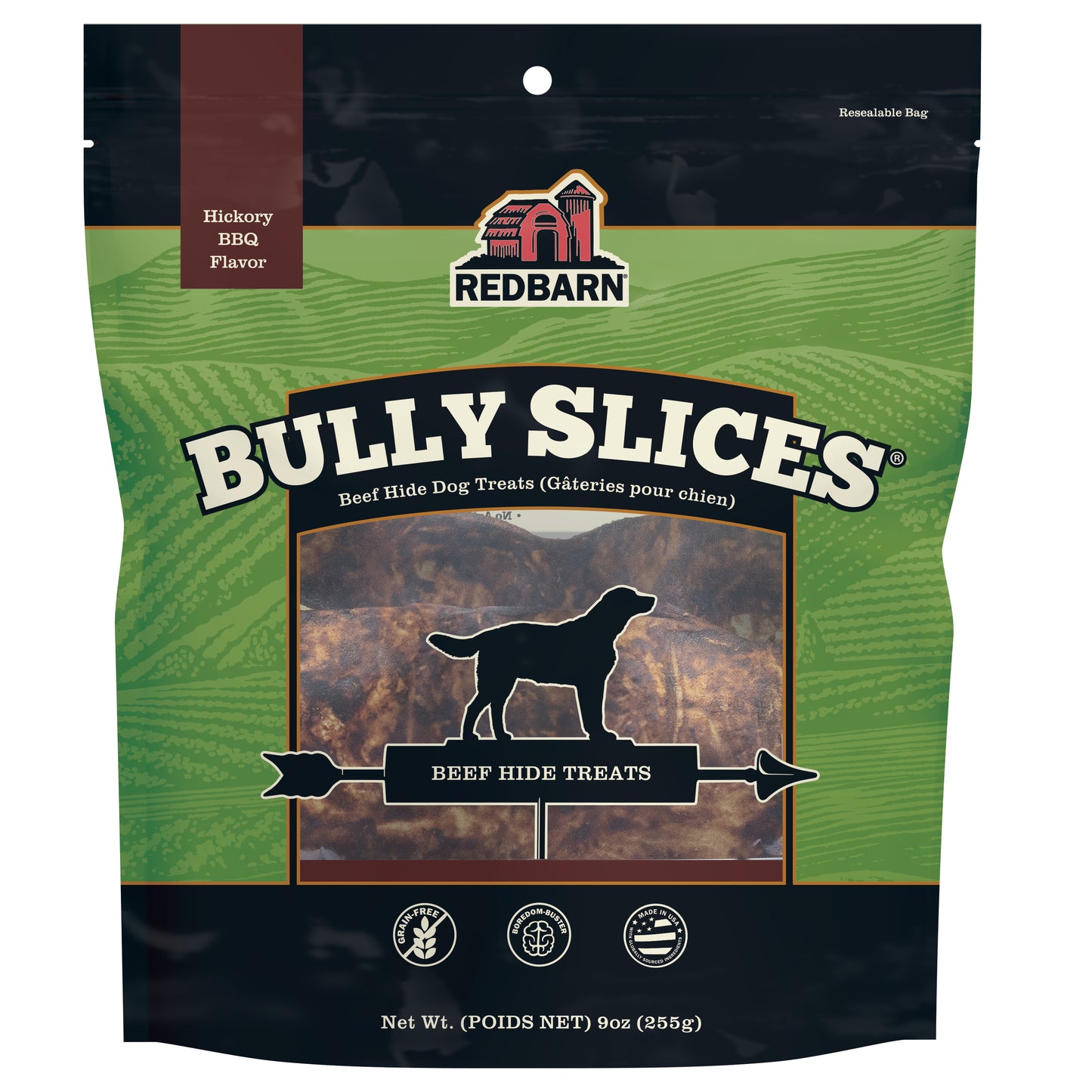 Redbarn Pet Products Natural Bully Slices Dog Treat Hickory BBQ 9 oz 785184002506