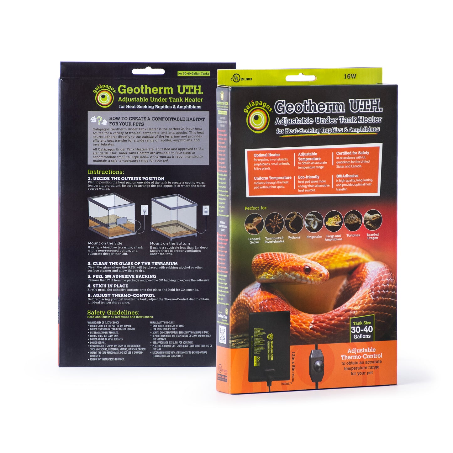 Galapagos Gapagos Geotherm Under Tank Heater 16W 30-40 gal 759834057024