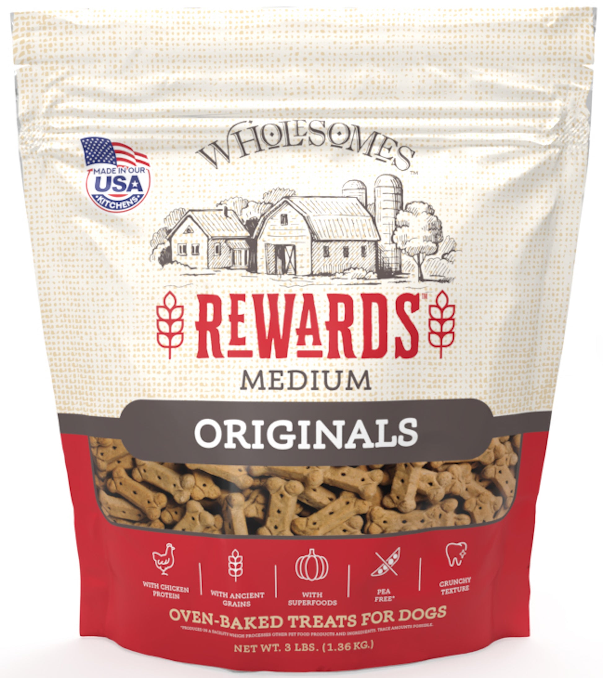 Wholesomes Classic Rewards Dog Treats Original Medium, 3 lb 034846550092