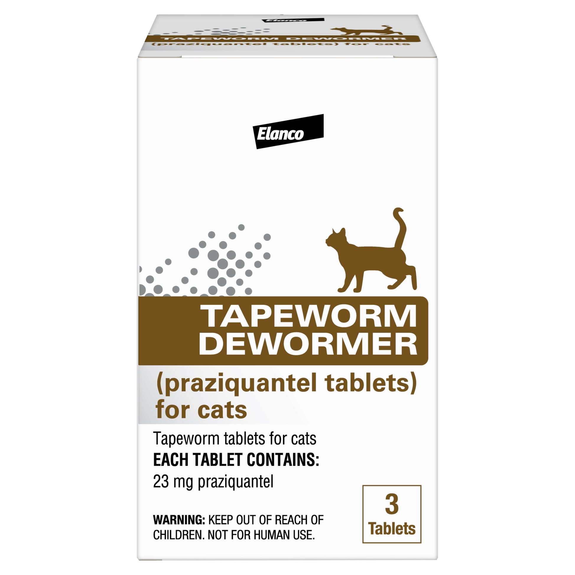 Elanco Tapeworm Dewormer (praziquantel tablets) for Cats & Kittens 3 ct 724089113436