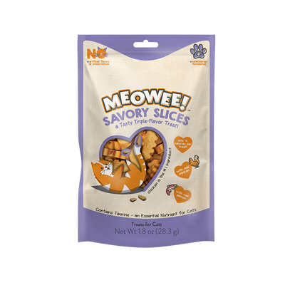Meowee! Savory Slices Cat Treat Real Chicken & Real Salmon 1.8 oz 615650000548