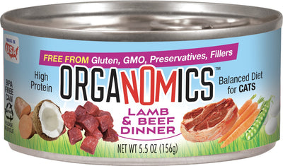 OrgaNOMics Lamb & Beef Dinner Canned Cat Food 24ea/5.5 oz 856348008228