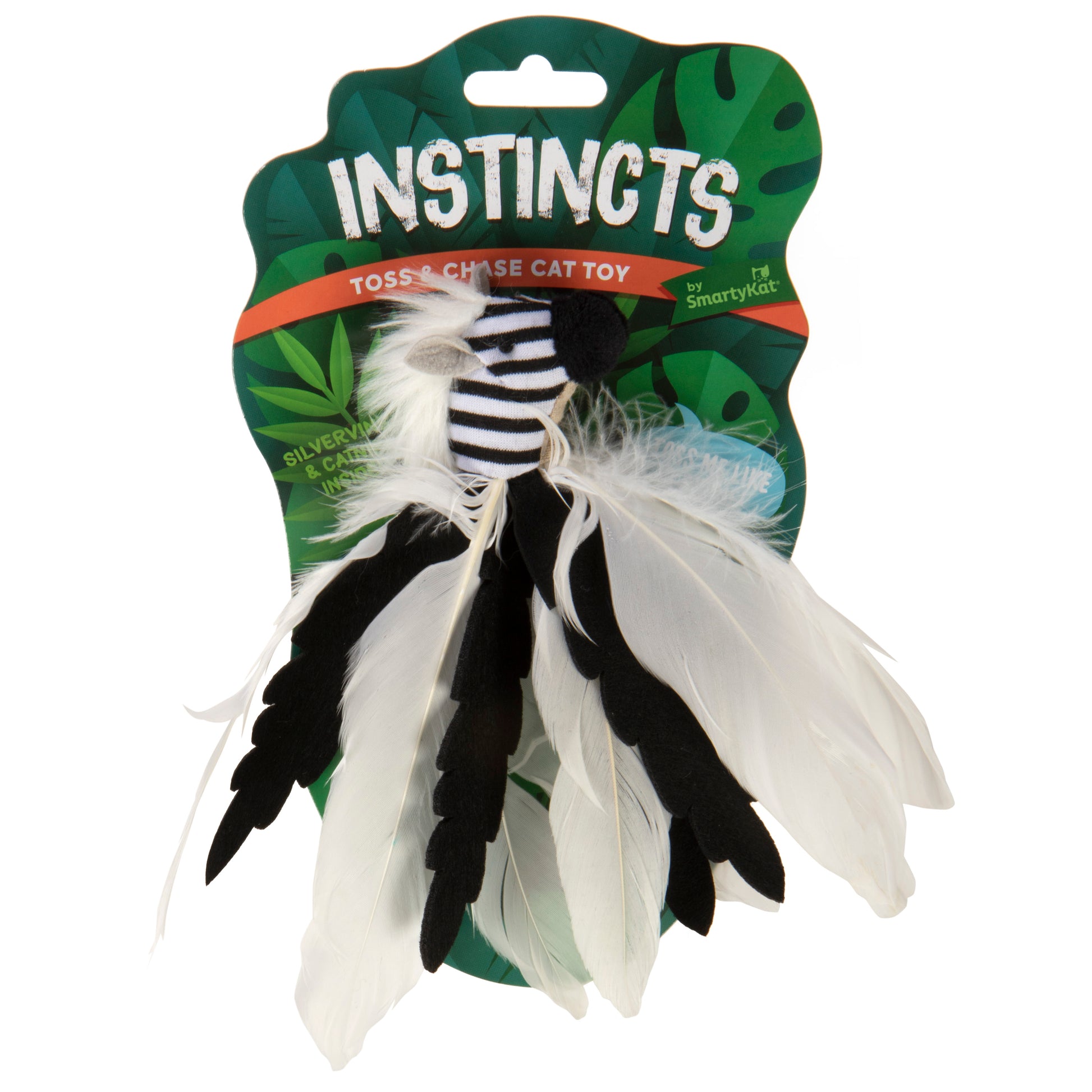 SmartyKat Zingy Zebra Toss & Chase HappyNip Silvervine & Catnip Plush Cat Toy Zebra Black & White 786306420871
