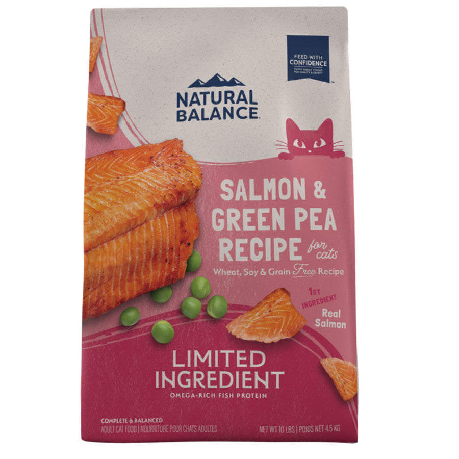 Natural Balance Pet Foods Limited Ingredient Grain Free Dry Cat Food Green Pea & Salmon 10lb