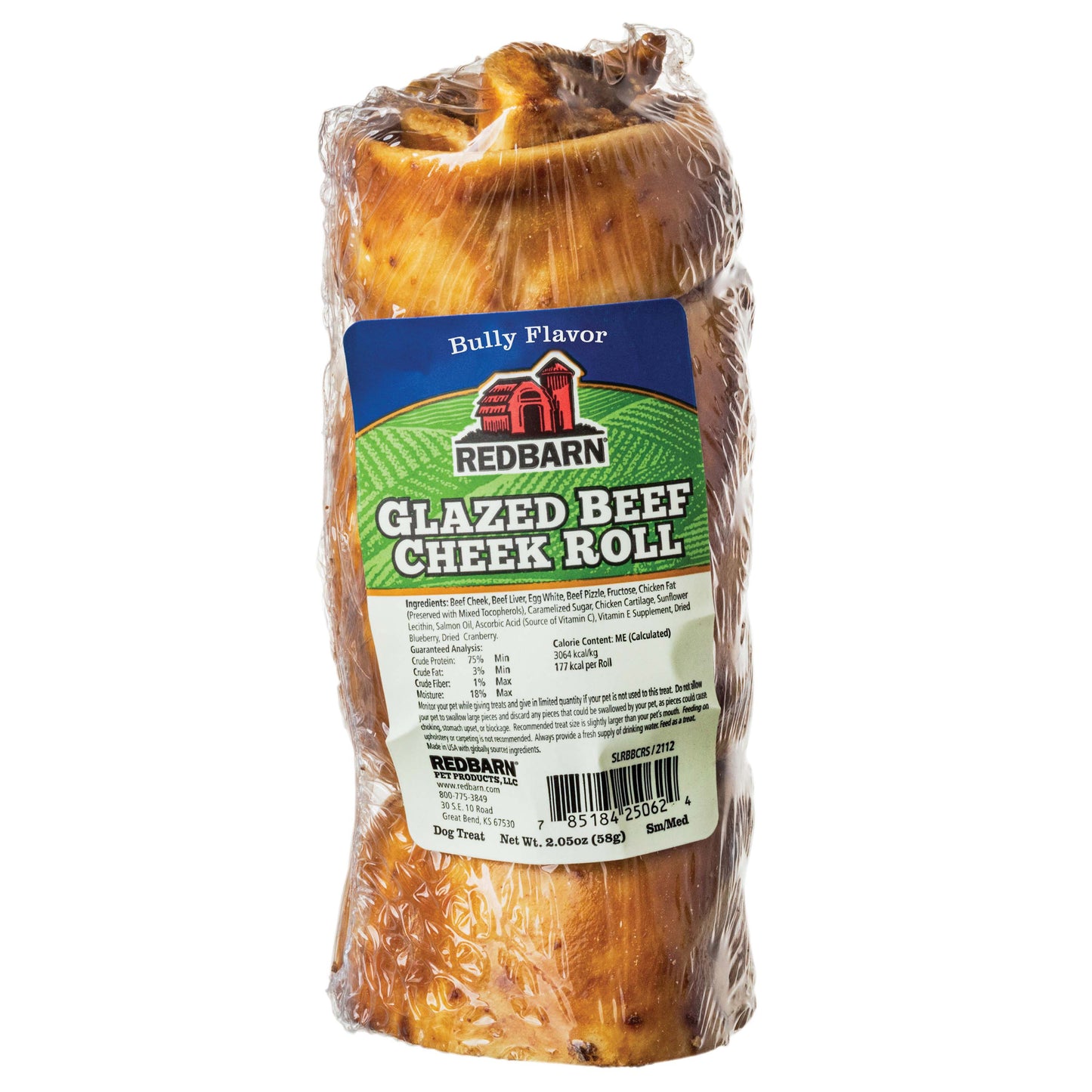 Redbarn Pet Products Glazed Beef Cheek Roll Dog Treat Beef Small/Large 785184250624