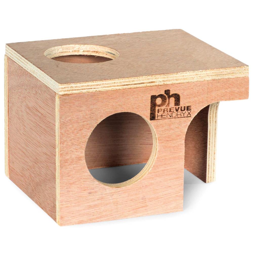 Prevue Pet Products Wood Hamster & Gerbil Hut Natural Hardwood Medium 048081011218