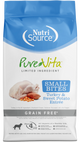 NutriSource PureVita LID Grain Free Small Bites Dry Dog Food Turkey & Sweet Potato 4 lb 073893175117