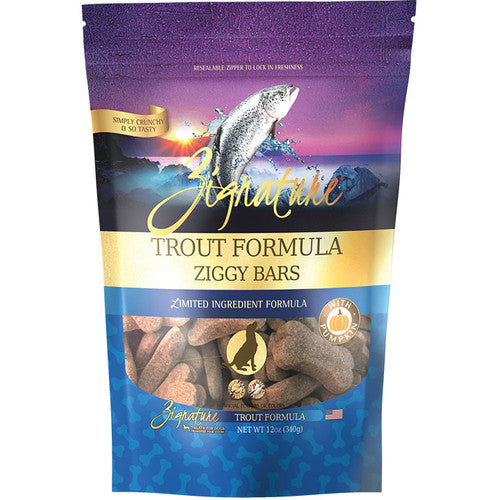 Zignature Dog Ziggy Bar Grain Free Trout 12oz