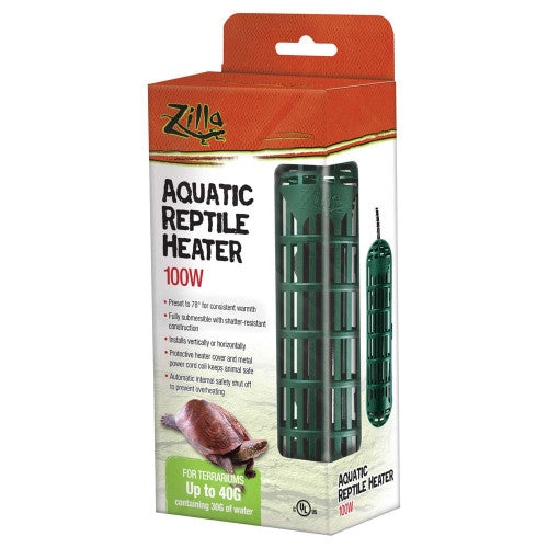 Zilla Aquatic Reptile Heater 100 Watt For Terrariums up to 40 Gallons