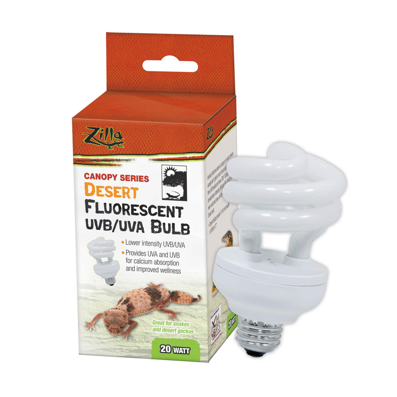 Zilla Canopy Series Fluorescent UVB/UVA Bulbs Desert 20 W