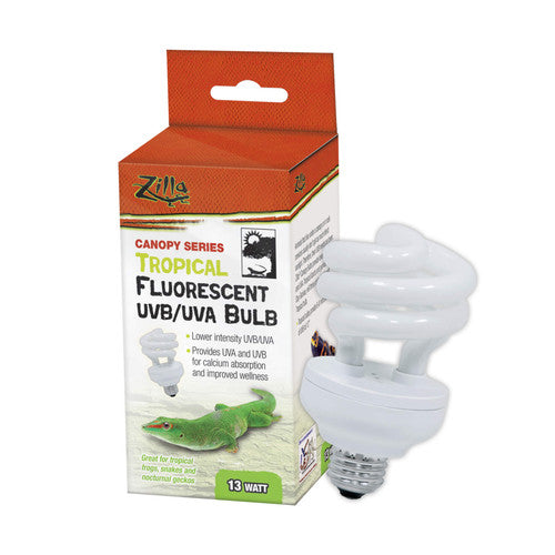 Zilla Canopy Series Fluorescent UVB/UVA Bulbs Tropical 13 W - Reptile