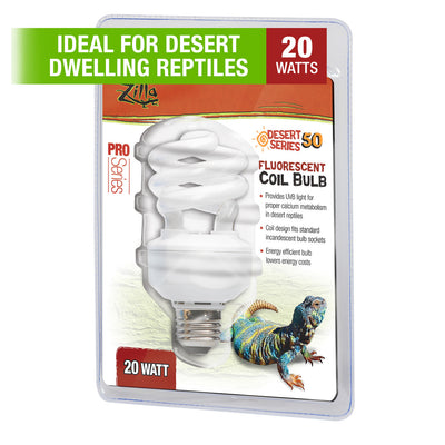 Zilla Fluorescent Coil Bulb Desert 20 Watts