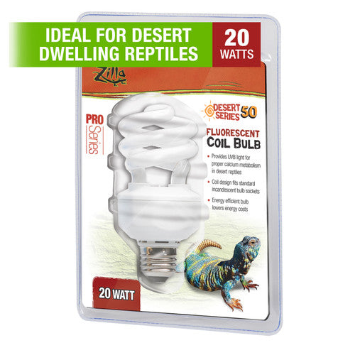Zilla Fluorescent Coil Bulb Desert 20 Watts - Reptile