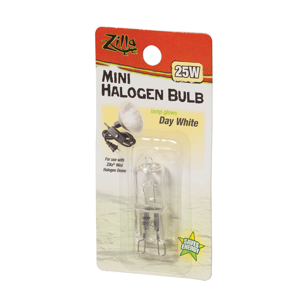 Zilla Light & Heat Mini Halogen Bulbs Day White 25 Watts