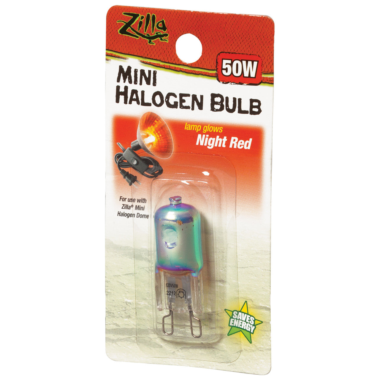 Zilla Light & Heat Mini Halogen Bulbs Night Red 50 Watts