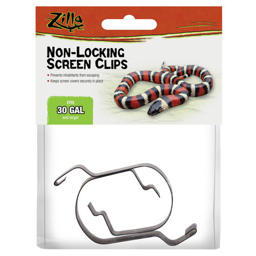 Zilla Non - Locking Screen Clips Large - Reptile