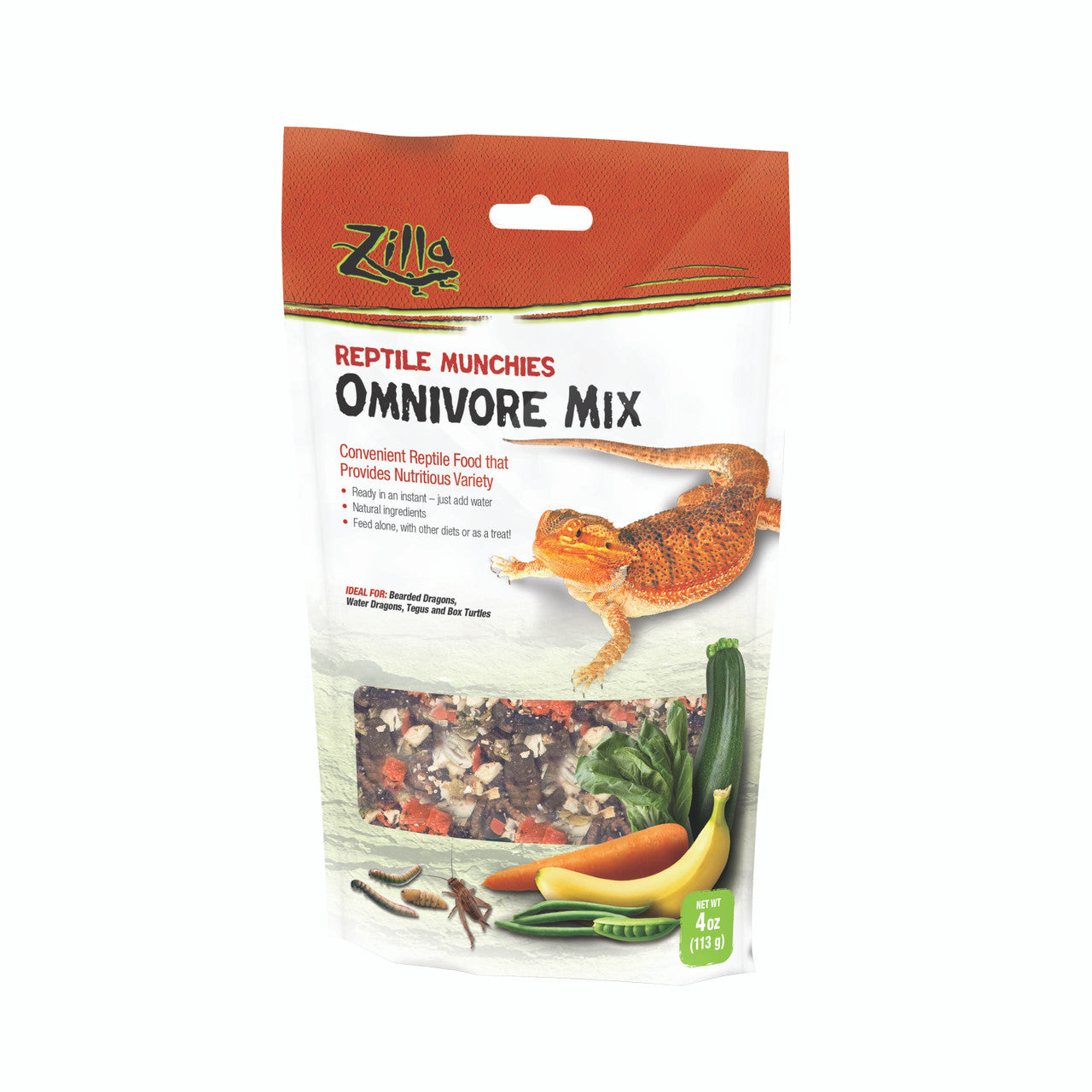 Zilla Reptile Munchies Omnivore Resealable Bag, 4 Ounces