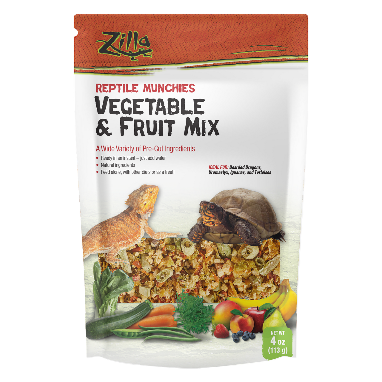 Zilla Reptile Munchies Vegetable and Fruit Mix 4 Ounces