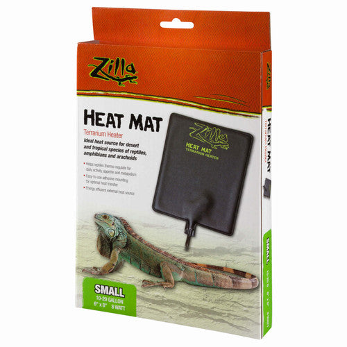 Zilla Terrarium Heat Mats Black Small 10 - 20 Gallon 8 Watt - Reptile