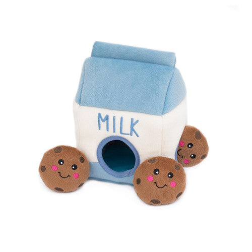 ZippyPaws Zippy Burrow Dog Toy Milk and Cookies MD