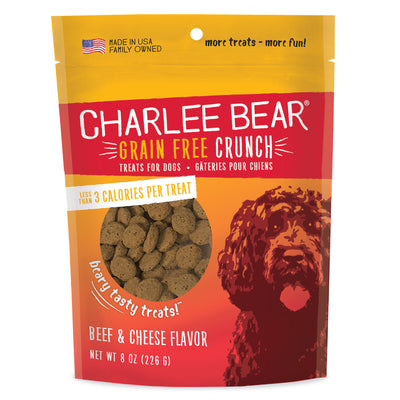 Charlee Bear Grain Free Crunch Dog Treats Beef Liver & Cheese 8 oz 787108008403
