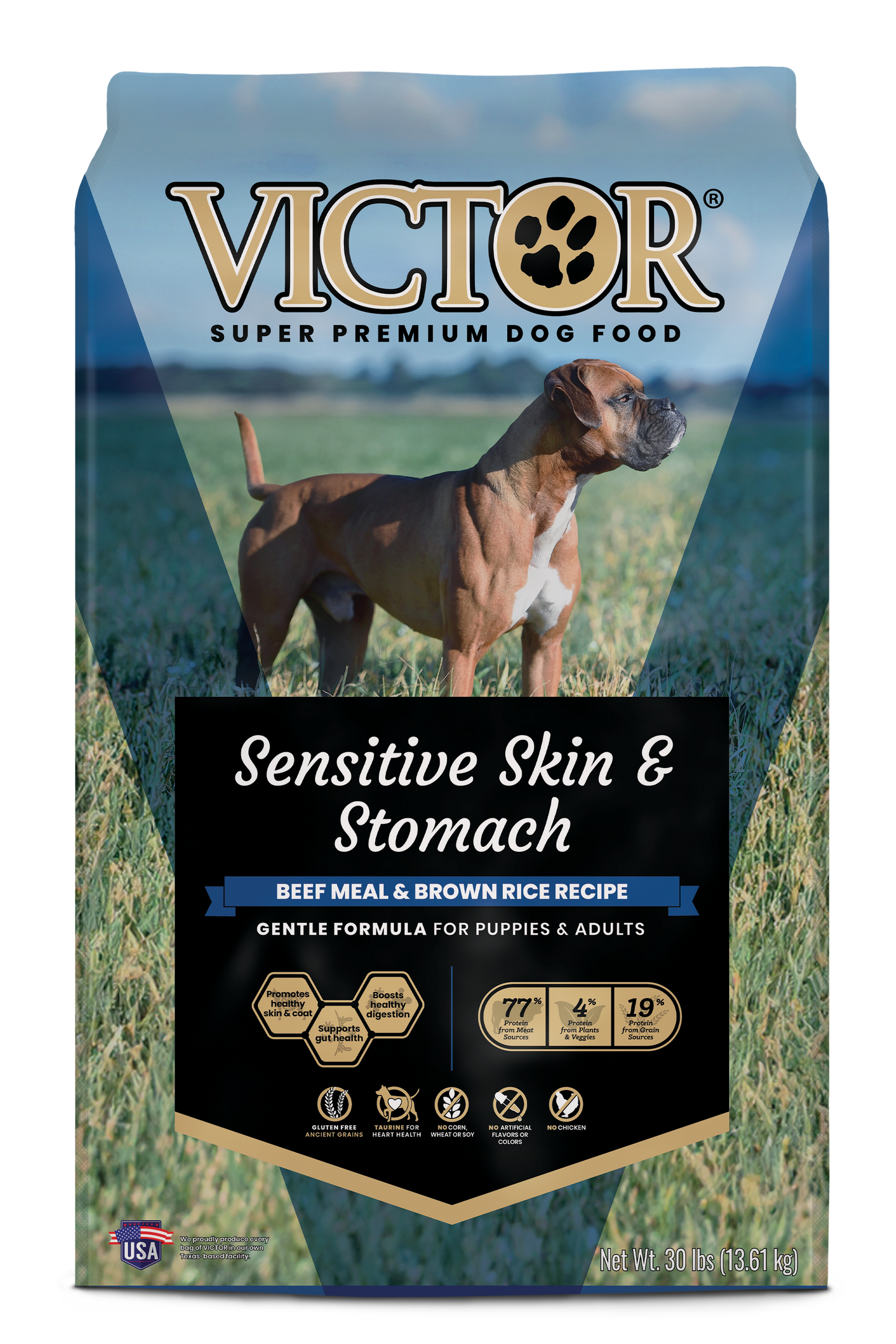 Victor Super Premium Dog Food Sensitive Skin & Stomach Beef & Brown Rice 30 lb 899944446384
