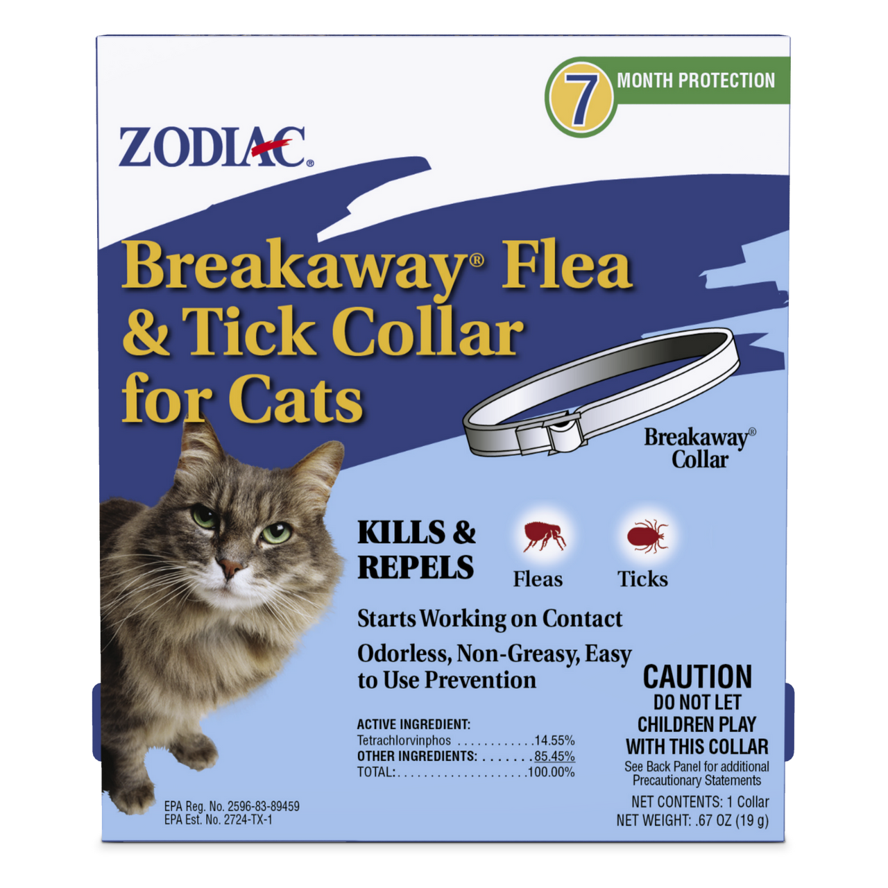 Zodiac Breakaway Flea and Tick Collar for Cats 1 pack