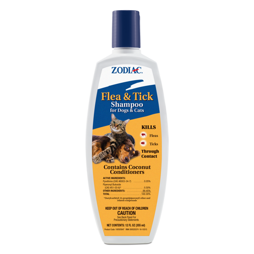 Zodiac Flea and Tick Shampoo for Dogs Cats 12 ounces - Dog