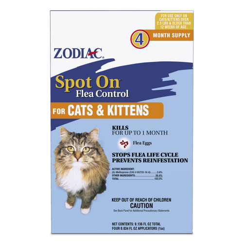 Zodiac Spot On Flea Control for Cats & Kittens 4 Pack - Cat