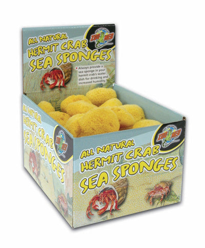 Zoo Med All Natural Hermit Crab Sea Sponge Yellow 36 Count - Reptile