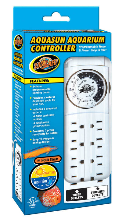 Zoo Med AquaSun Aquarium Controller Timer and Power Strip White