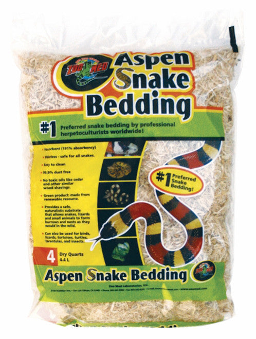 Zoo Med Aspen Snake Bedding Tan 4 qt - Reptile