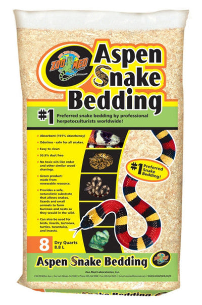 Zoo Med Aspen Snake Bedding Tan 8 qt - Reptile