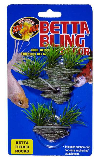 Zoo Med Betta Bling Tiered Rocks Green, Grey