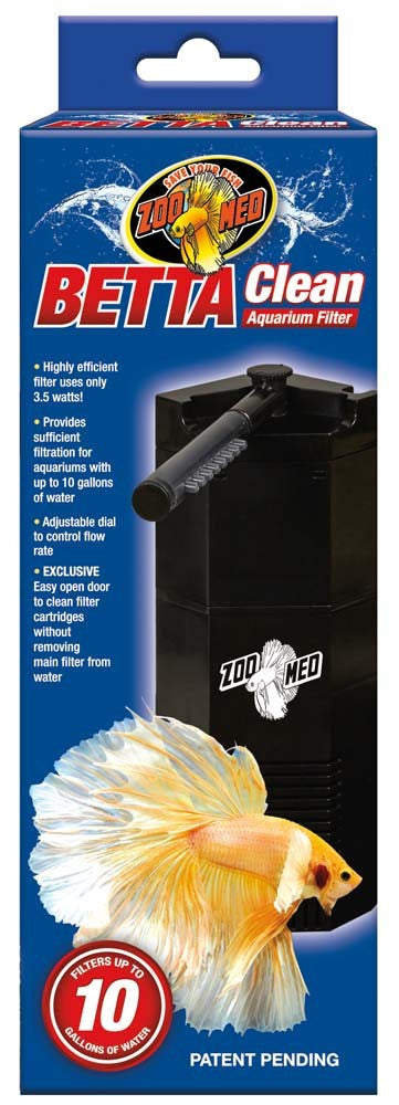 Zoo Med Betta Clean Aquarium Filter 10 Gallon, Single