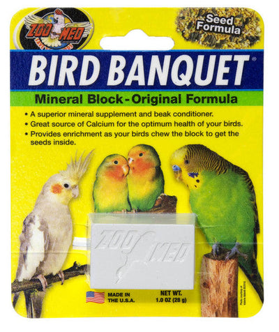 Zoo Med Bird Banquet Original Seed Formula Mineral Block White 1oz 1ct SM